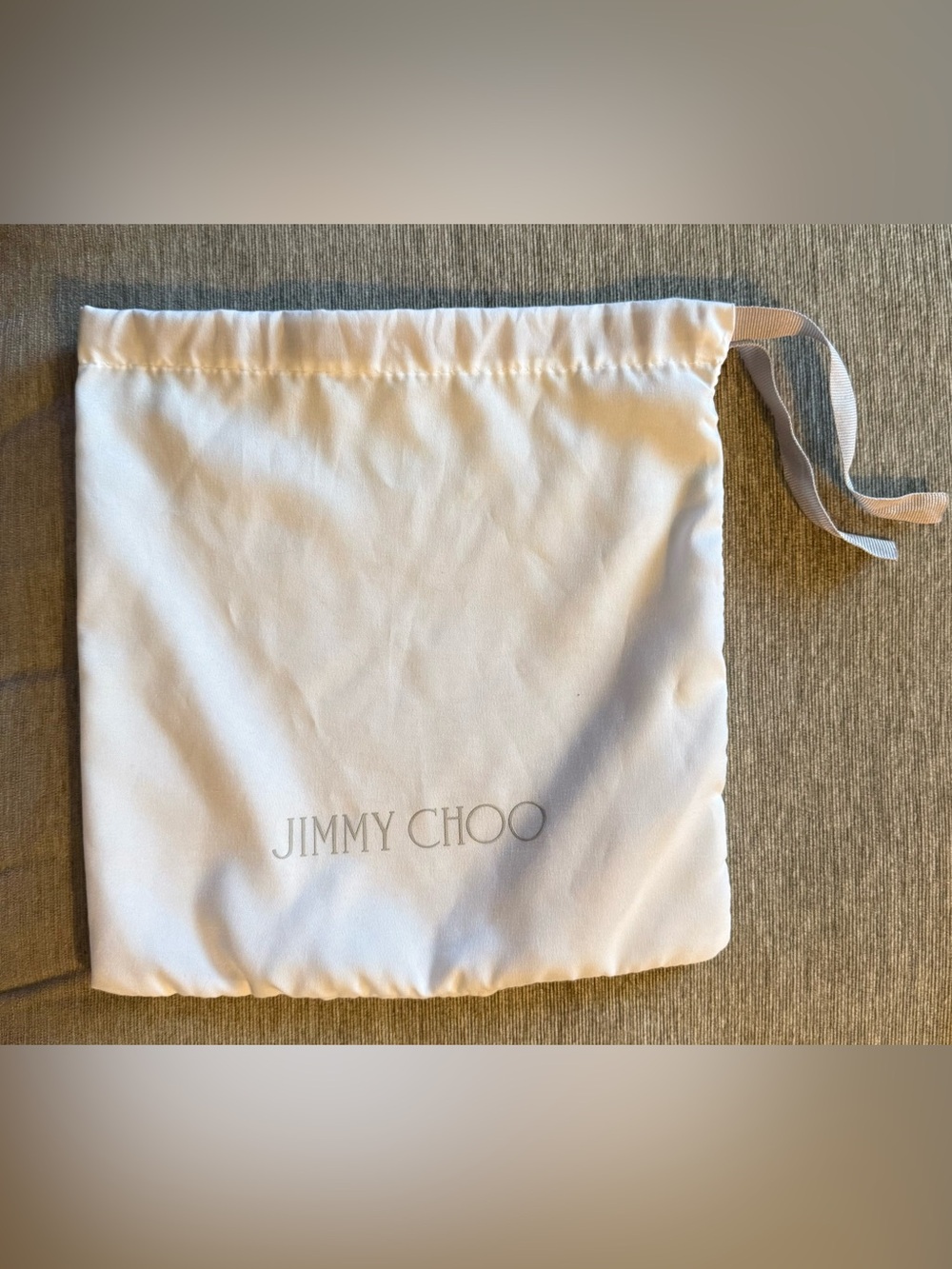 Jimmy Choo White Drawstring Dust Bag 11.75" x 12"